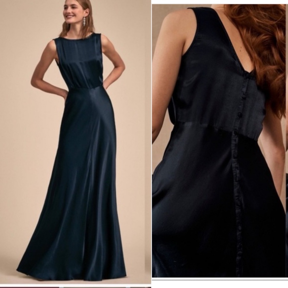 BHLDN Anthropologie Ghost London Alexia Dress‎ Womens Size Medium Blue NEW *FLAW